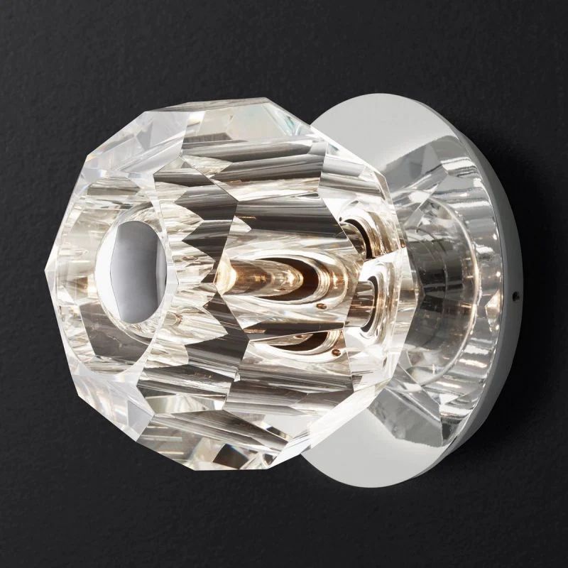 Balle Clear Crystal Petite Bedroom Wall Sconce