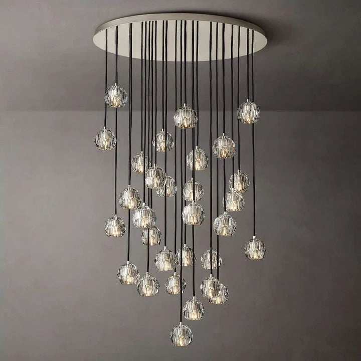 Balle Clear Crystal Round Cluster Chandelier 40"