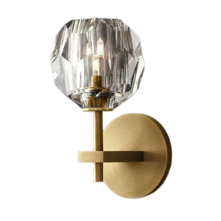 Balle Clear Crystal Short Bedroom Wall Sconce