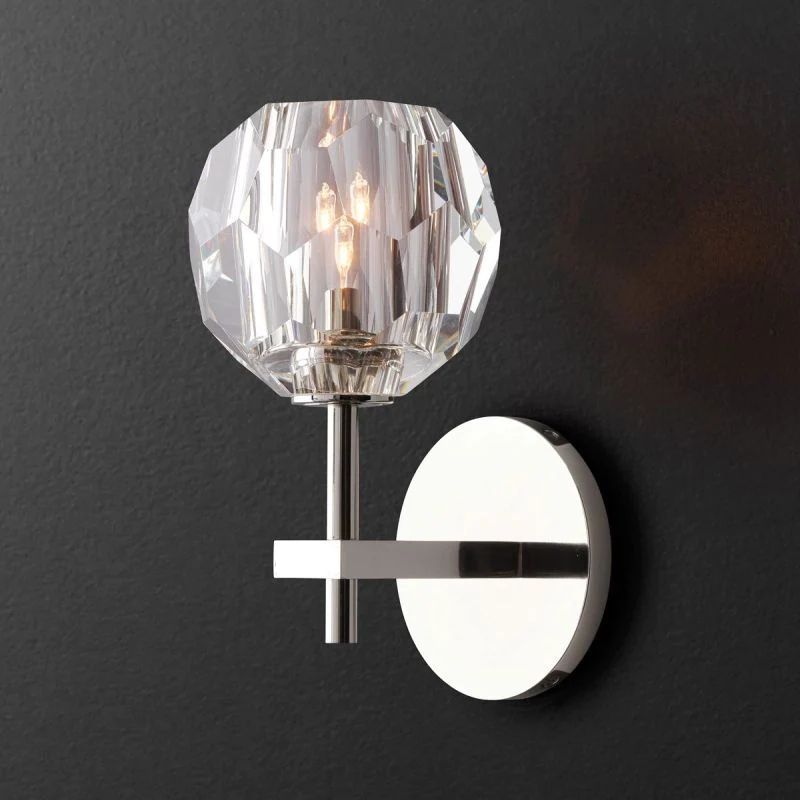 Balle Clear Crystal Short Bedroom Wall Sconce