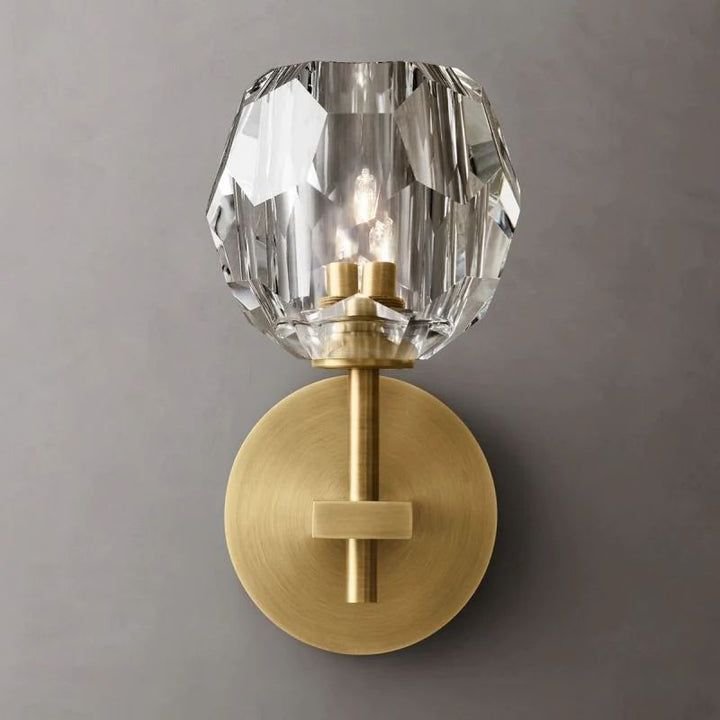 Balle Clear Crystal Short Bedroom Wall Sconce