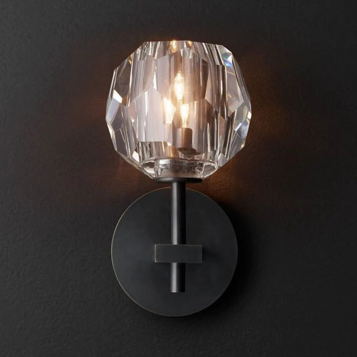 Balle Clear Crystal Short Bedroom Wall Sconce