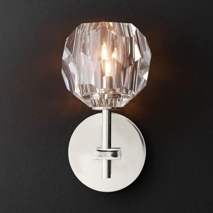 Balle Clear Crystal Short Bedroom Wall Sconce