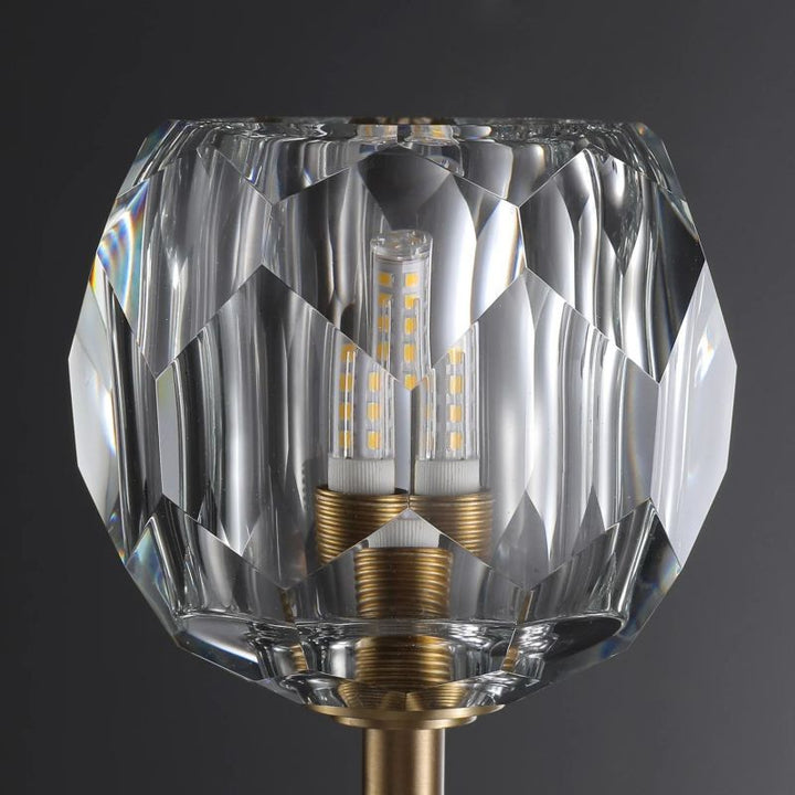 Balle Clear Crystal Short Bedroom Wall Sconce