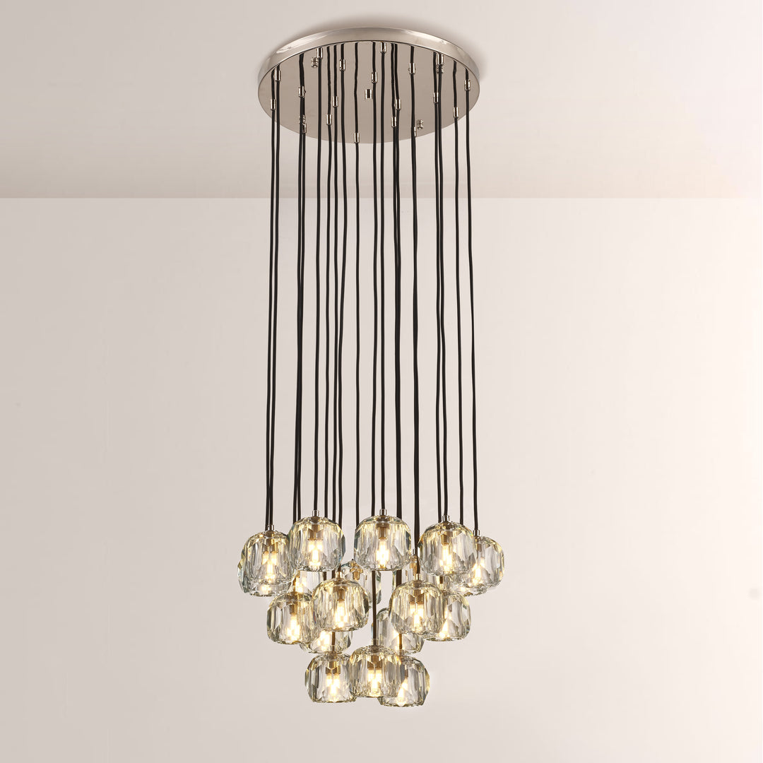 Balle Crystal Cluster Chandelier 19"