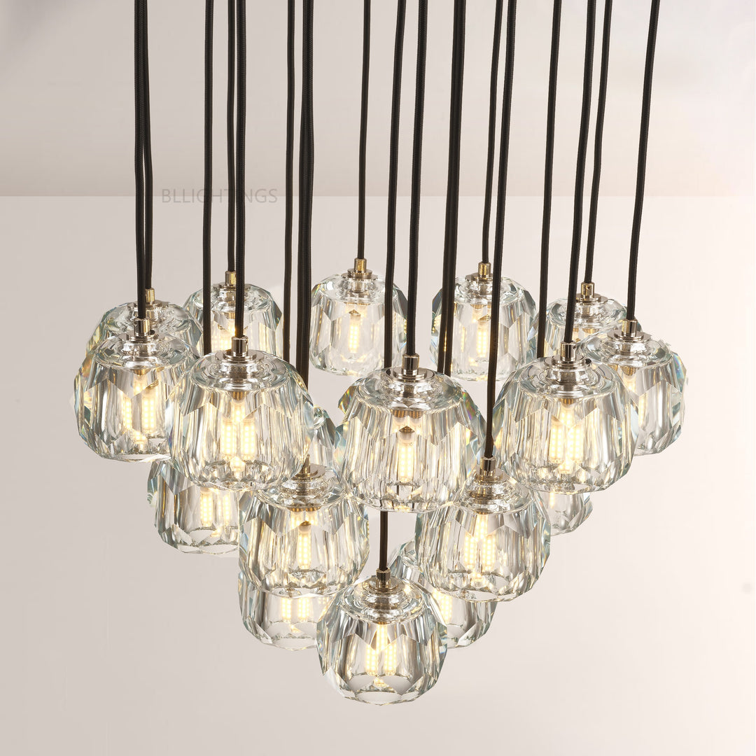Balle Crystal Cluster Chandelier 19"