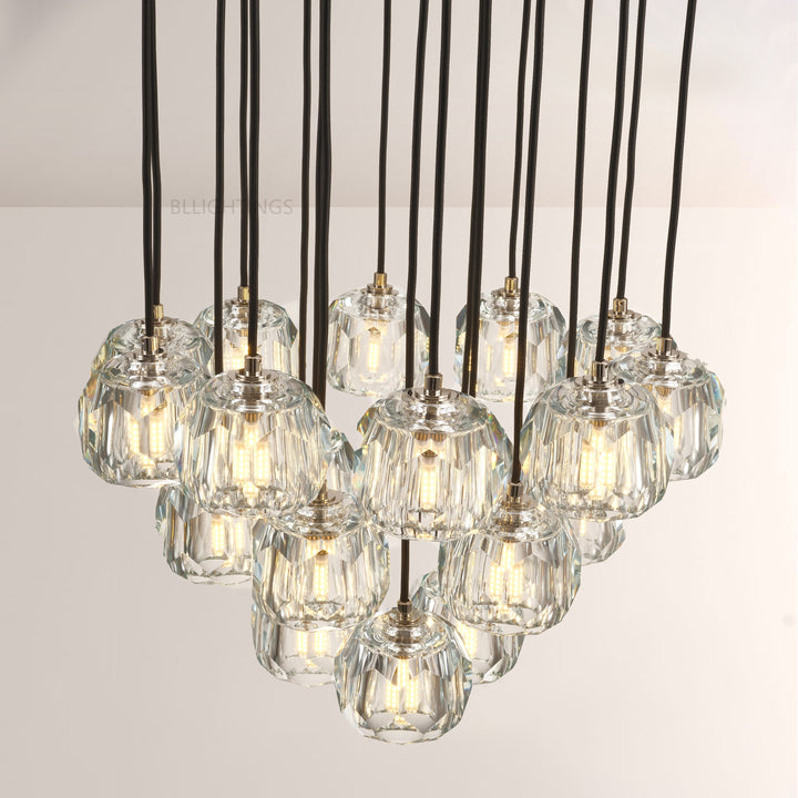 Balle Crystal Cluster Chandelier 19"