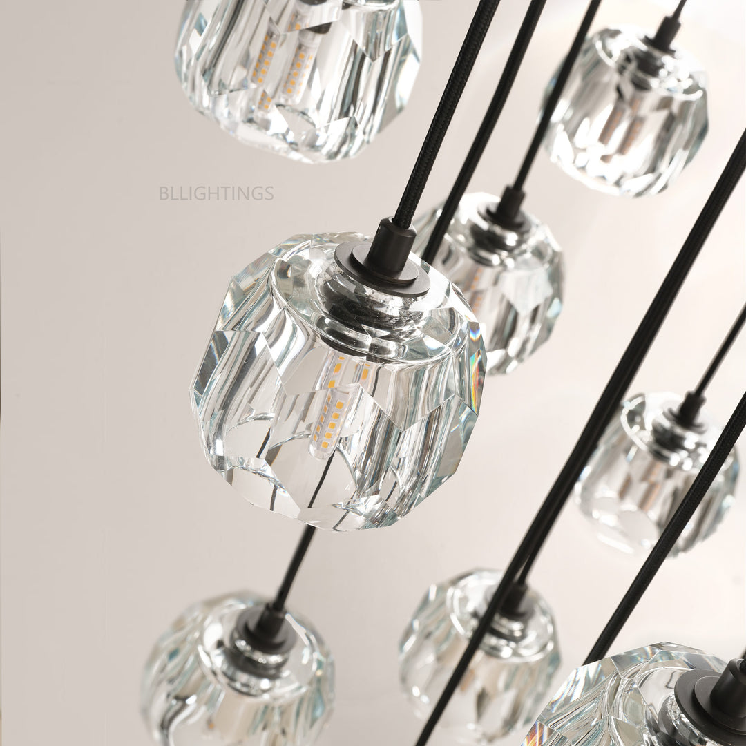 Balle Crystal Cluster Chandelier 19"