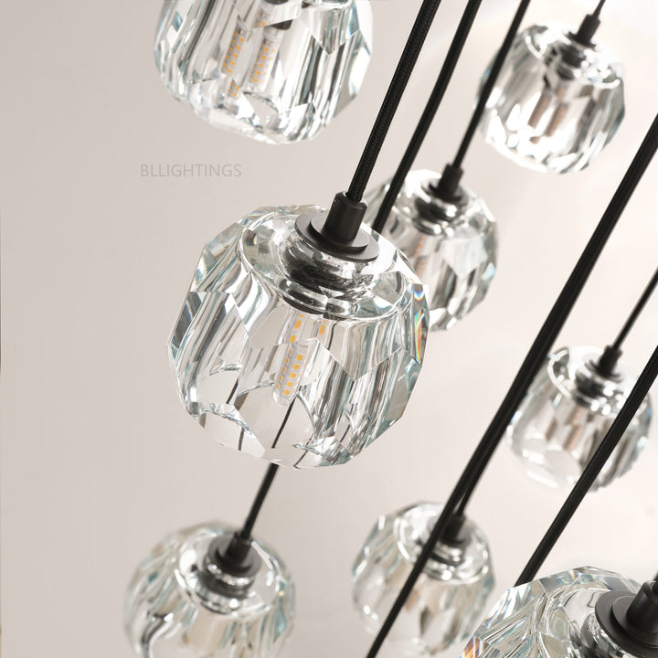 Balle Crystal Cluster Chandelier 19"
