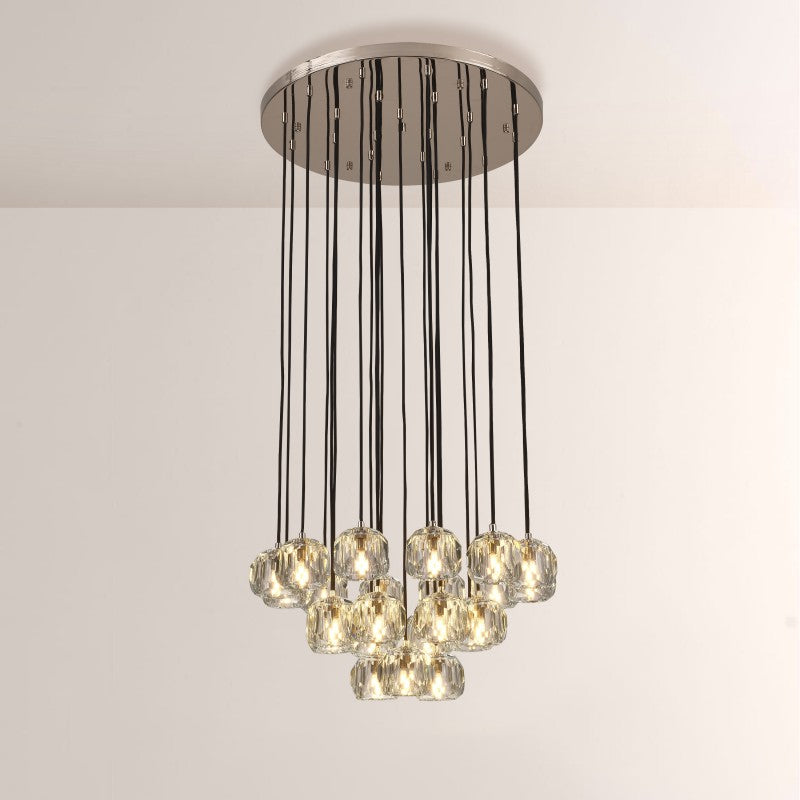 Balle Crystal Cluster Chandelier D24"