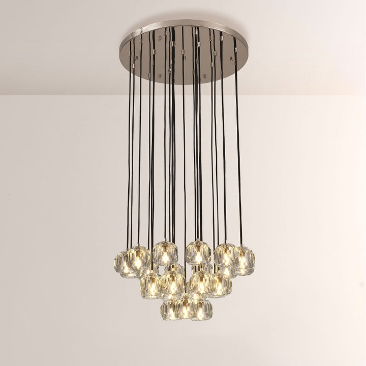 Balle Crystal Cluster Chandelier D24"