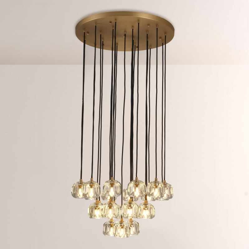 Balle Crystal Cluster Chandelier D24"