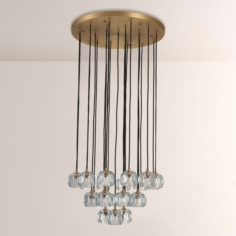 Balle Crystal Cluster Chandelier D24"