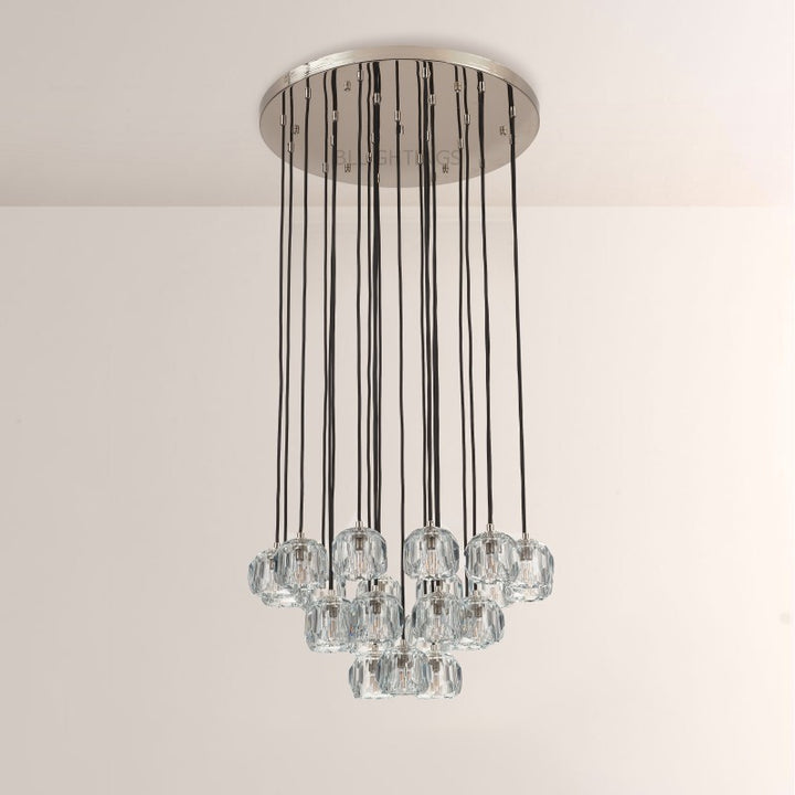 Balle Crystal Cluster Chandelier D24"