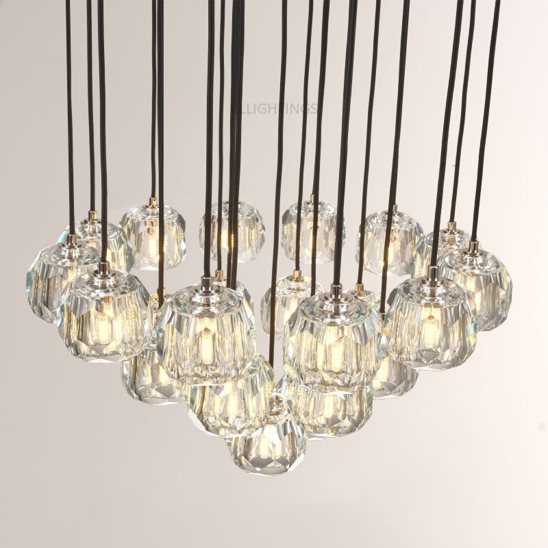 Balle Crystal Cluster Chandelier D24"