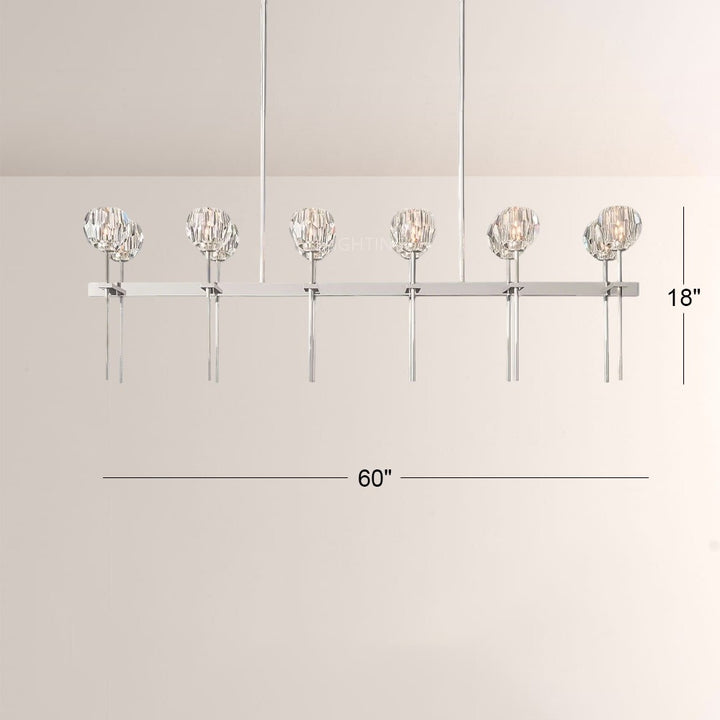 Balle Crystal Double Linear Chandelier 60"