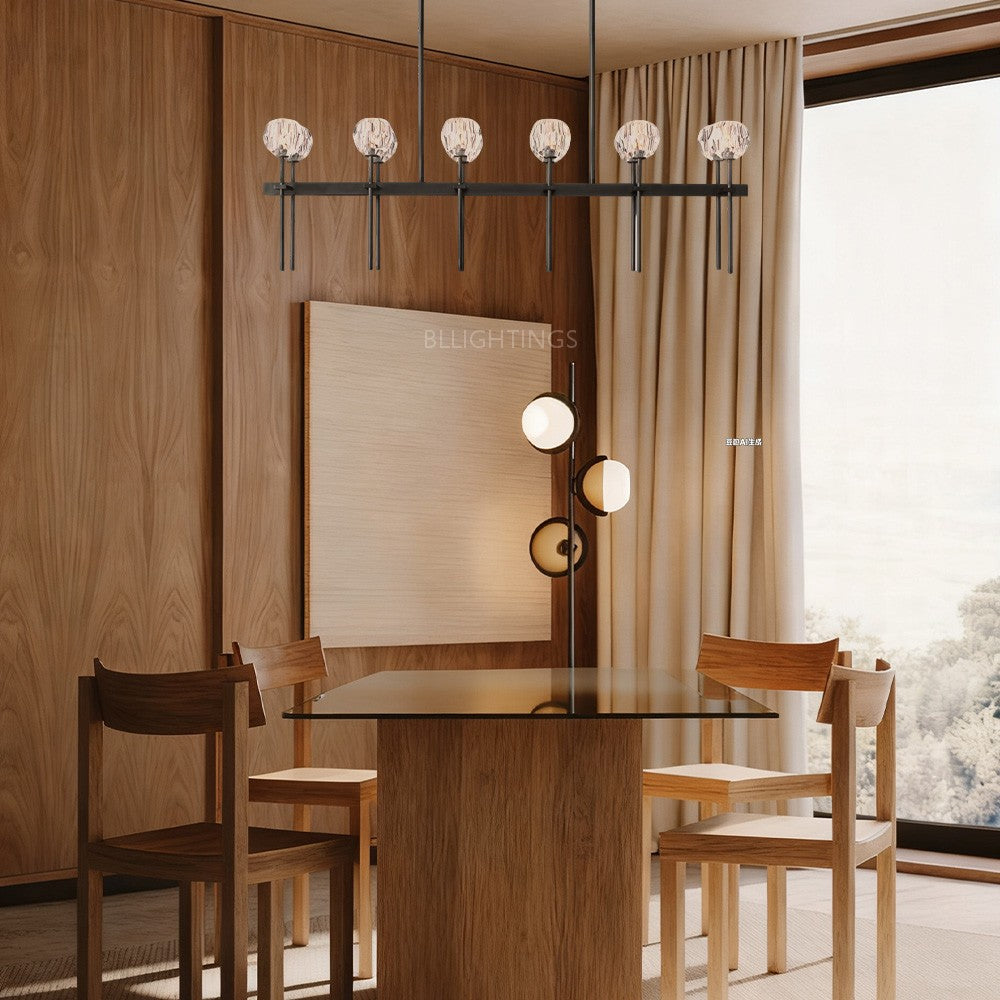 Balle Crystal Double Linear Chandelier 60"