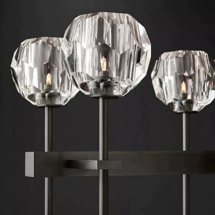 Balle Crystal Double Linear Chandelier 60"
