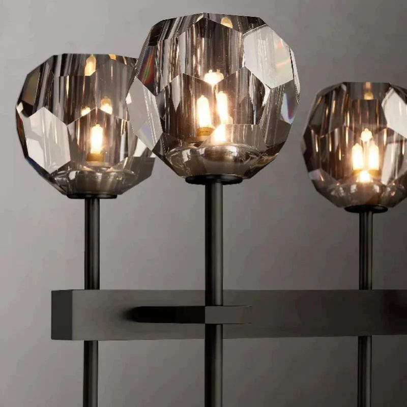 Balle Crystal Double Linear Chandelier 60"
