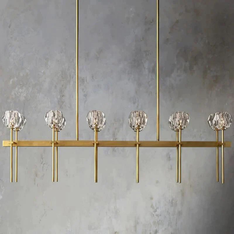 Balle Crystal Double Linear Chandelier 60"