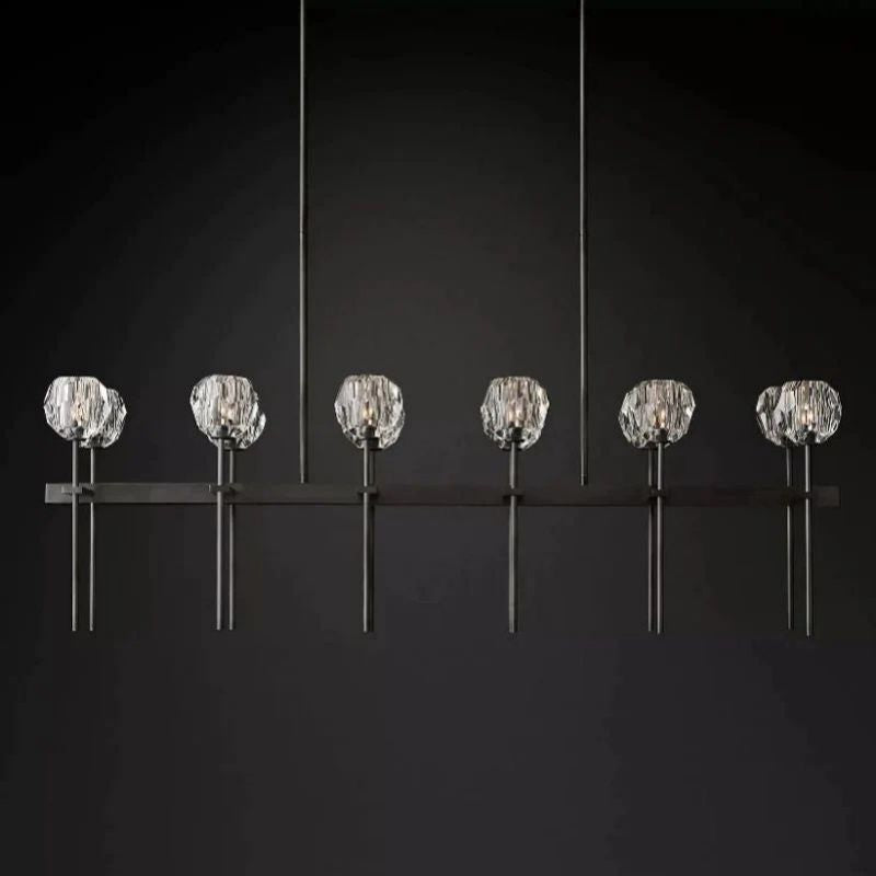 Balle Crystal Double Linear Chandelier 60"