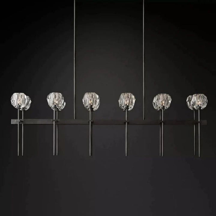Balle Crystal Double Linear Chandelier 60"