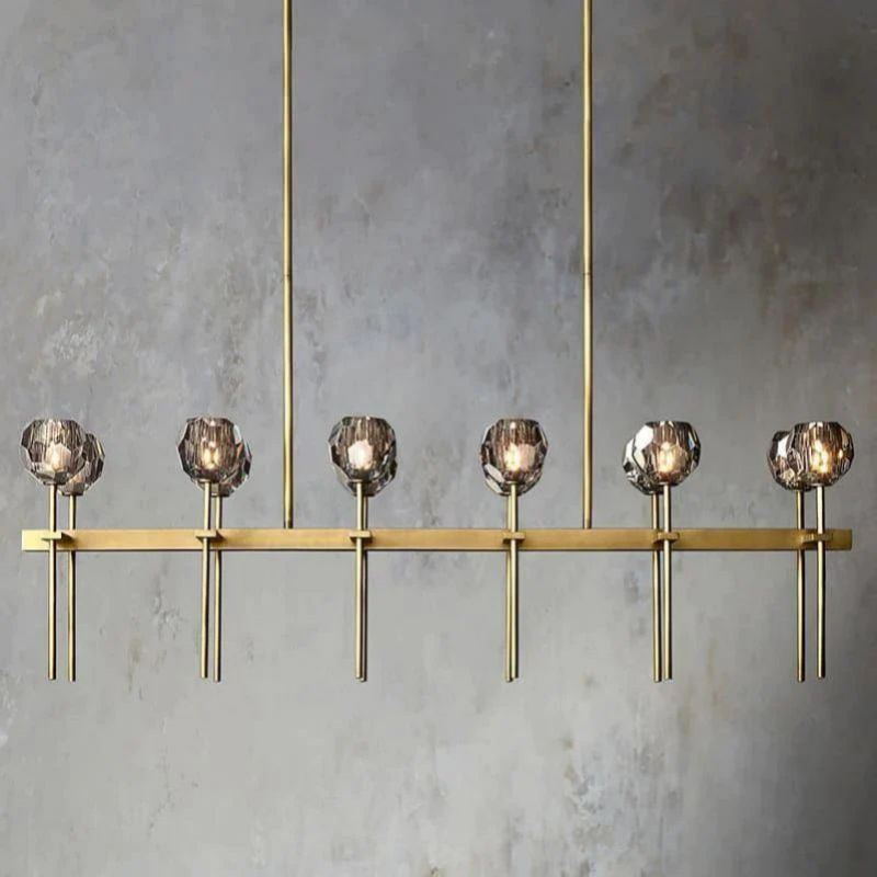 Balle Crystal Double Linear Chandelier 60"