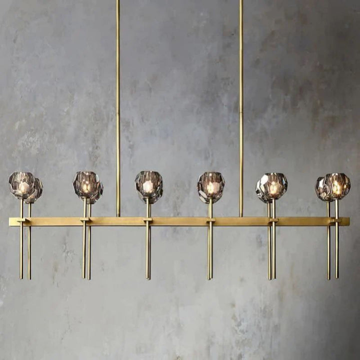 Balle Crystal Double Linear Chandelier 60"