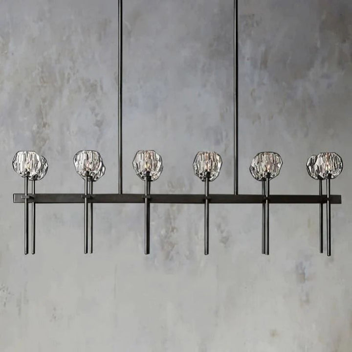 Balle Crystal Double Linear Chandelier 60"