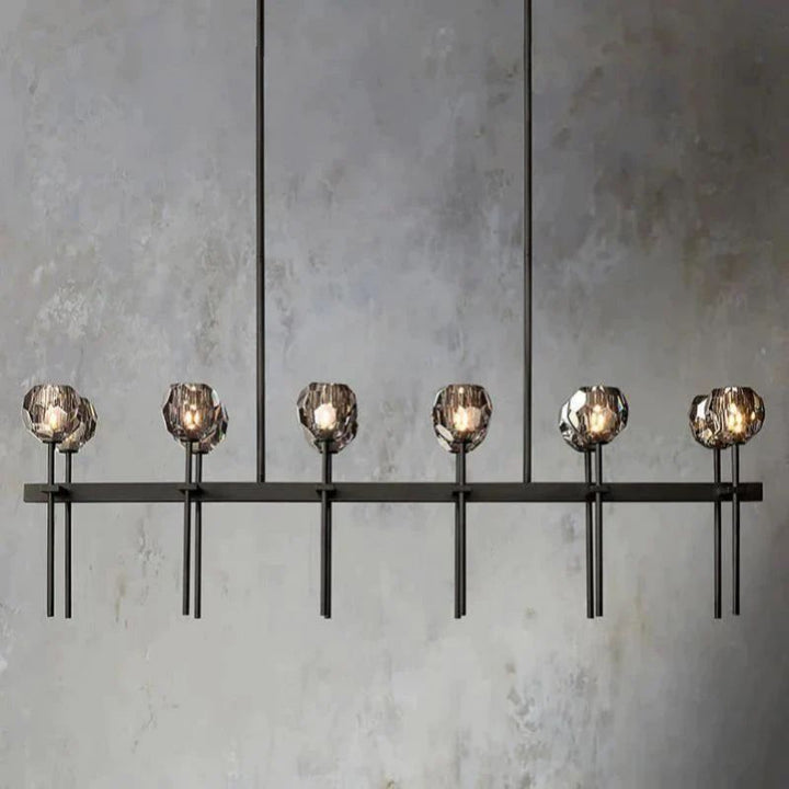 Balle Crystal Double Linear Chandelier 60"