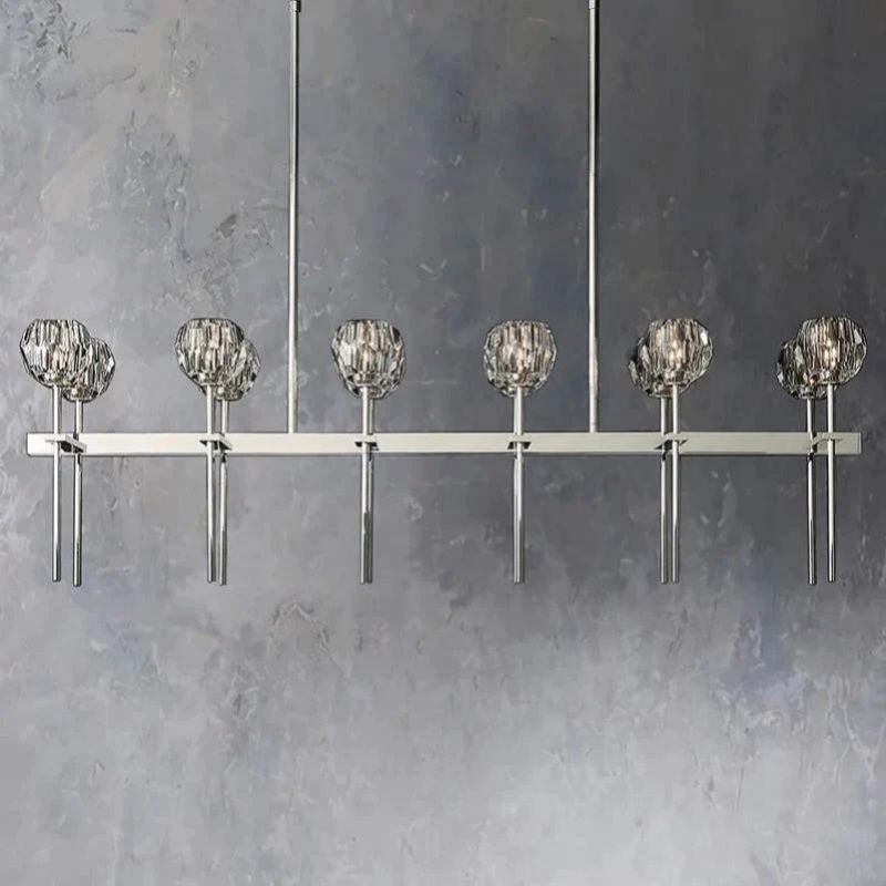 Balle Crystal Double Linear Chandelier 60"