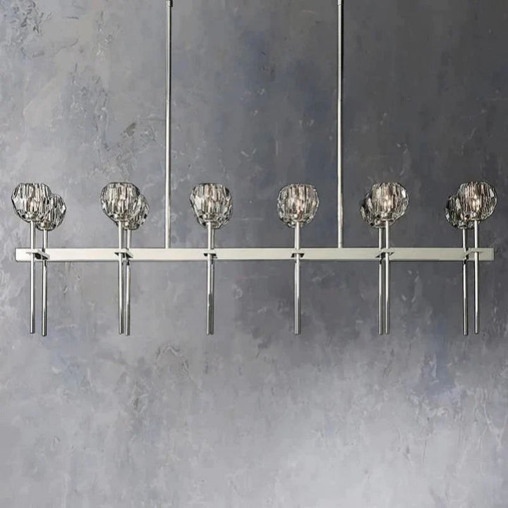 Balle Crystal Double Linear Chandelier 60"