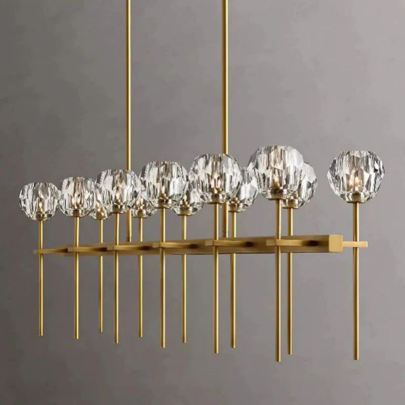 Balle Crystal Double Linear Chandelier 60"