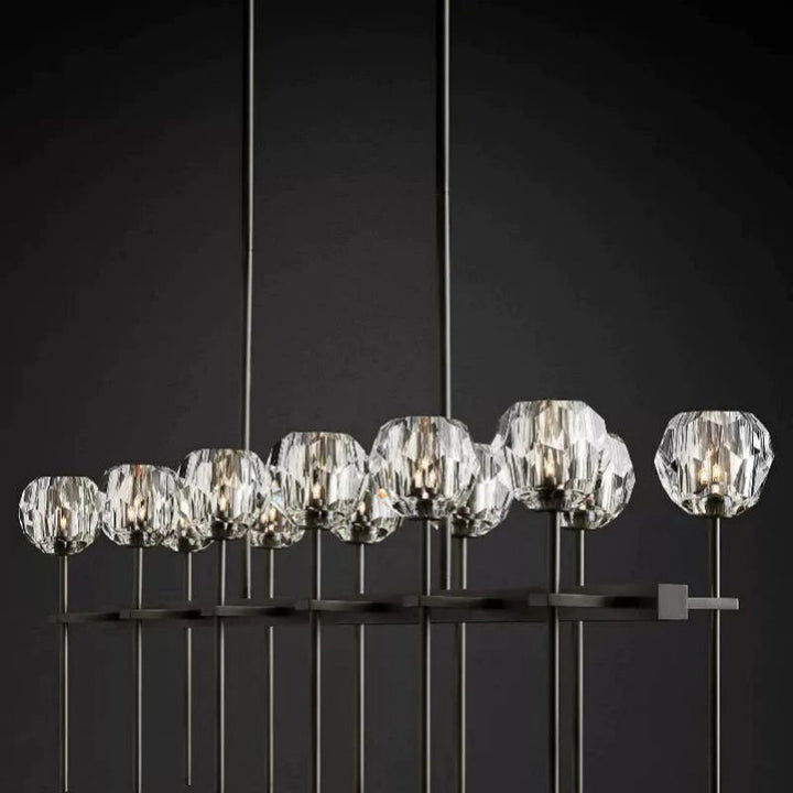 Balle Crystal Double Linear Chandelier 60"