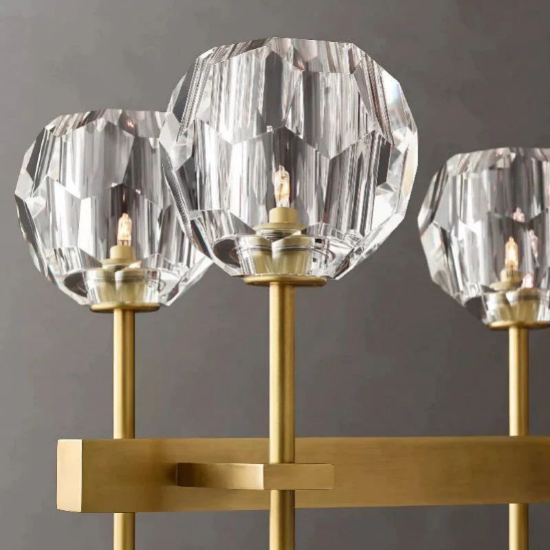Balle Crystal Double Linear Chandelier 60"