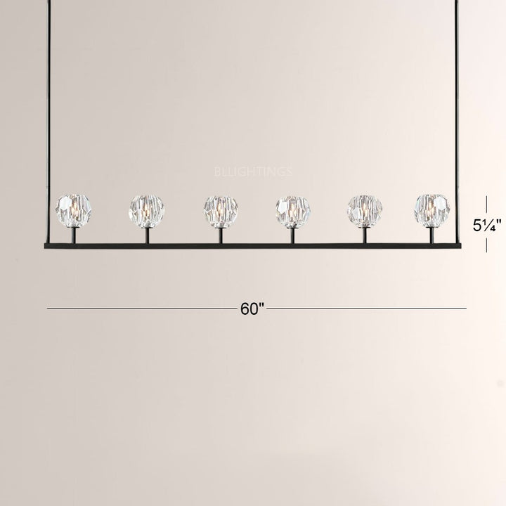 Balle Crystal Linear Chandelier 60"