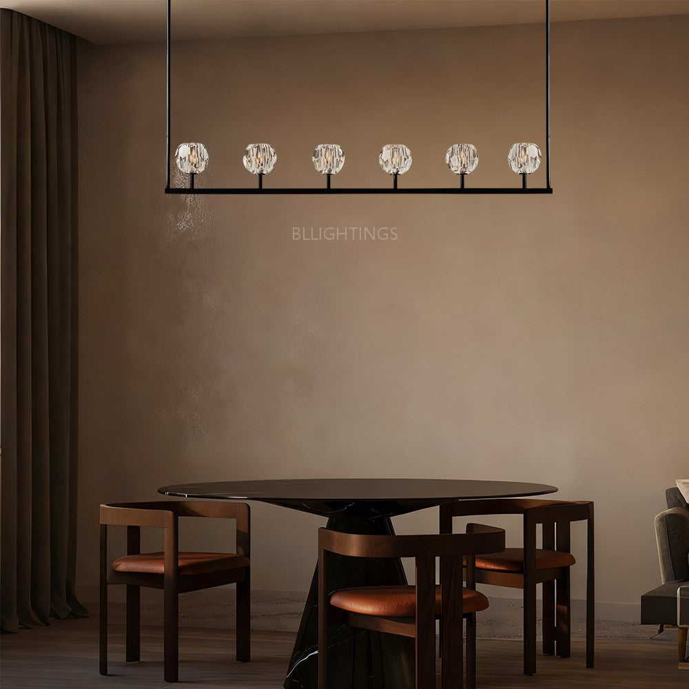 Balle Crystal Linear Chandelier 60"