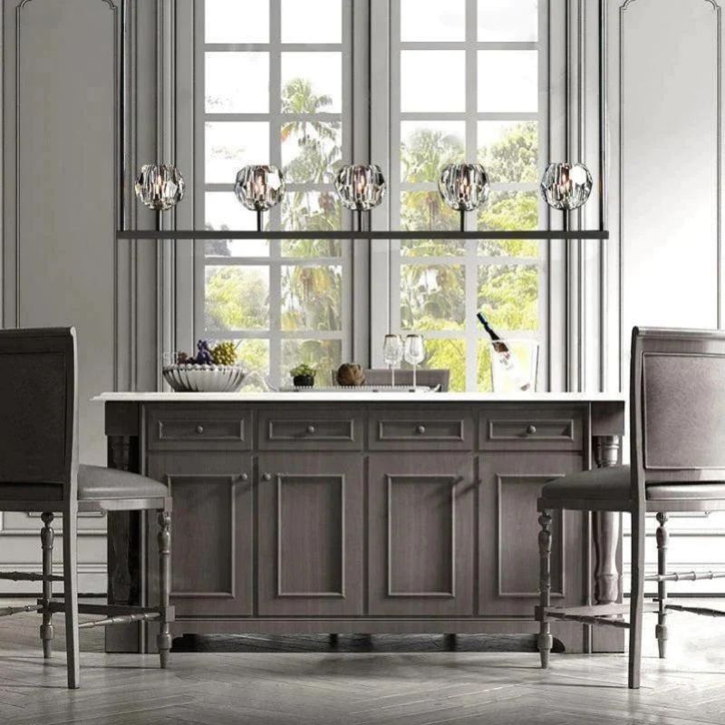 Balle Crystal Linear Chandelier 48"