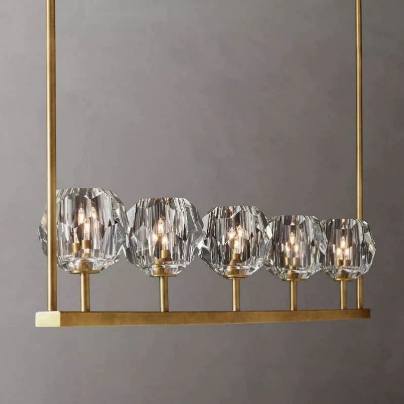 Balle Crystal Linear Chandelier 48"