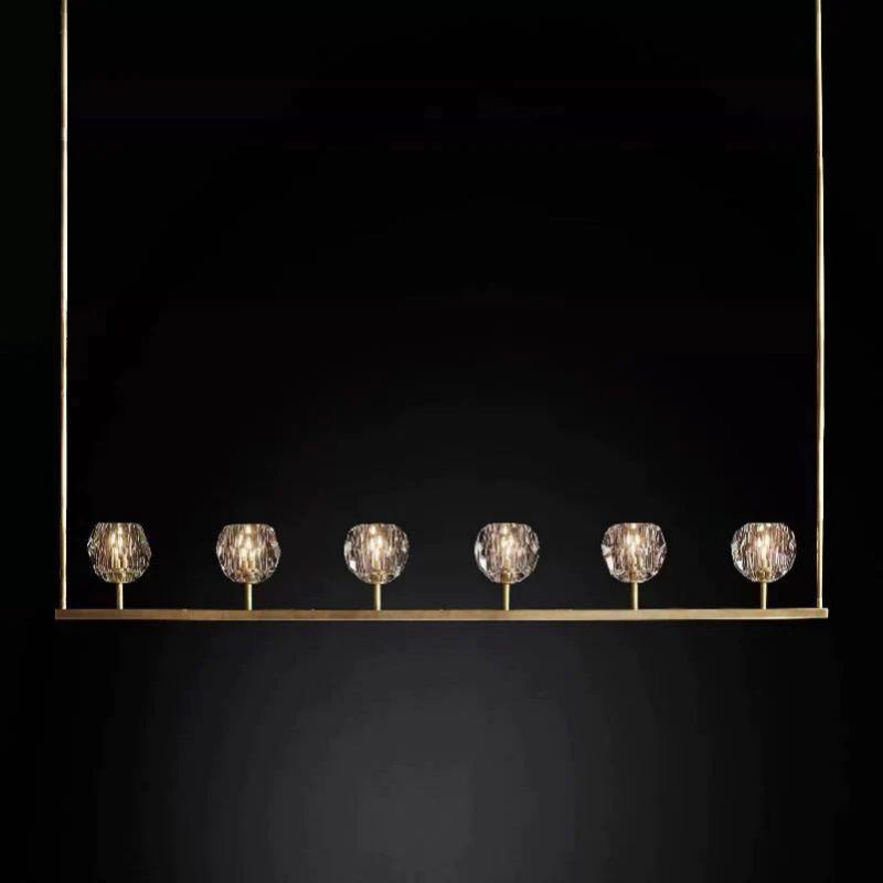 Balle Crystal Linear Chandelier 60"