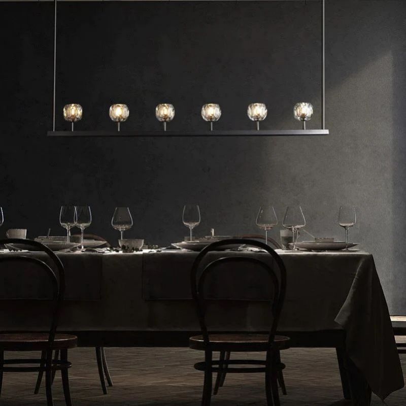 Balle Crystal Linear Chandelier 60"