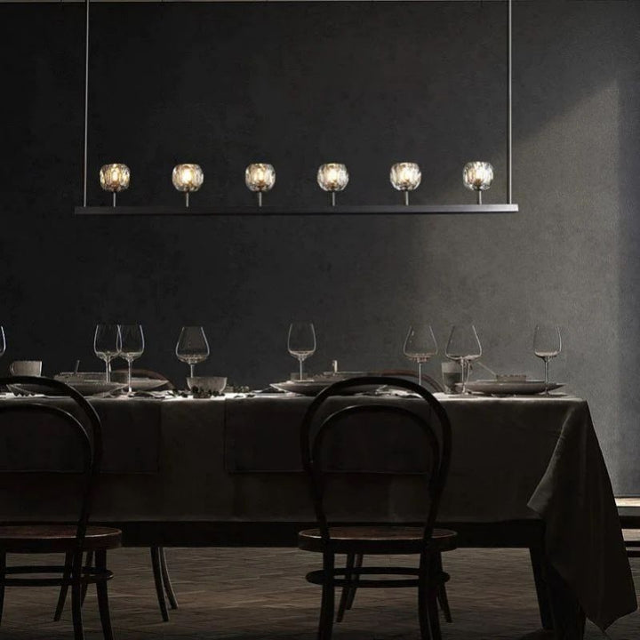 Balle Crystal Linear Chandelier 60"