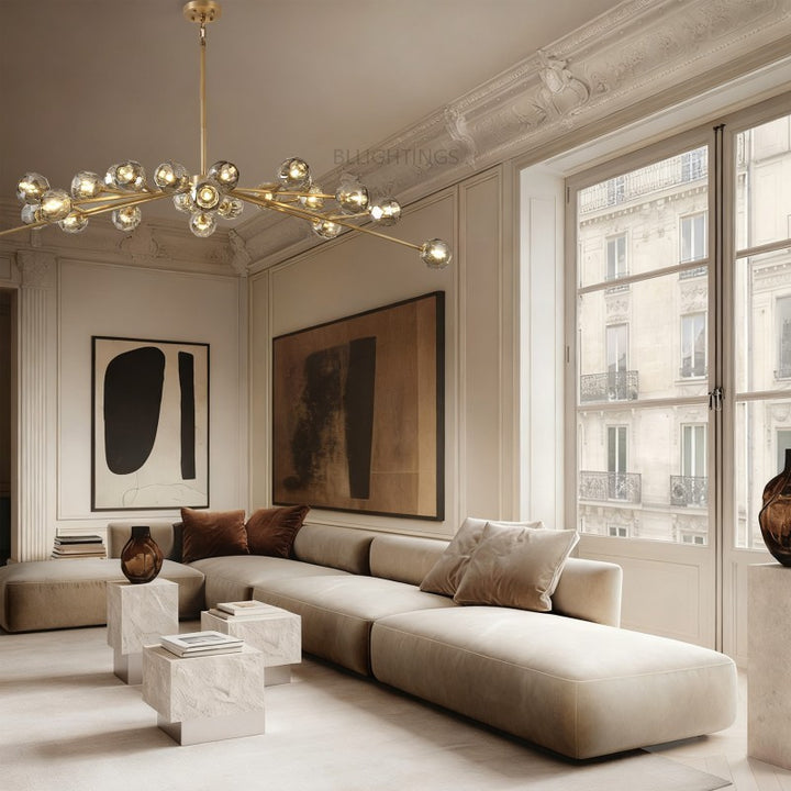 Balle Crystal Oval Chandelier 72"