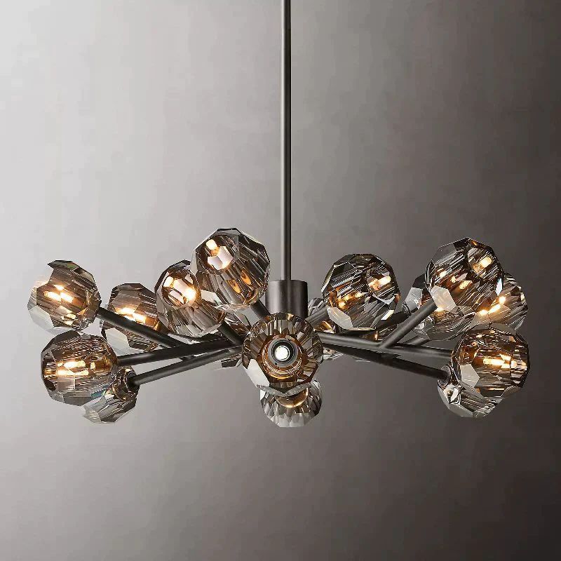 Balle Crystal Round Chandelier 36"