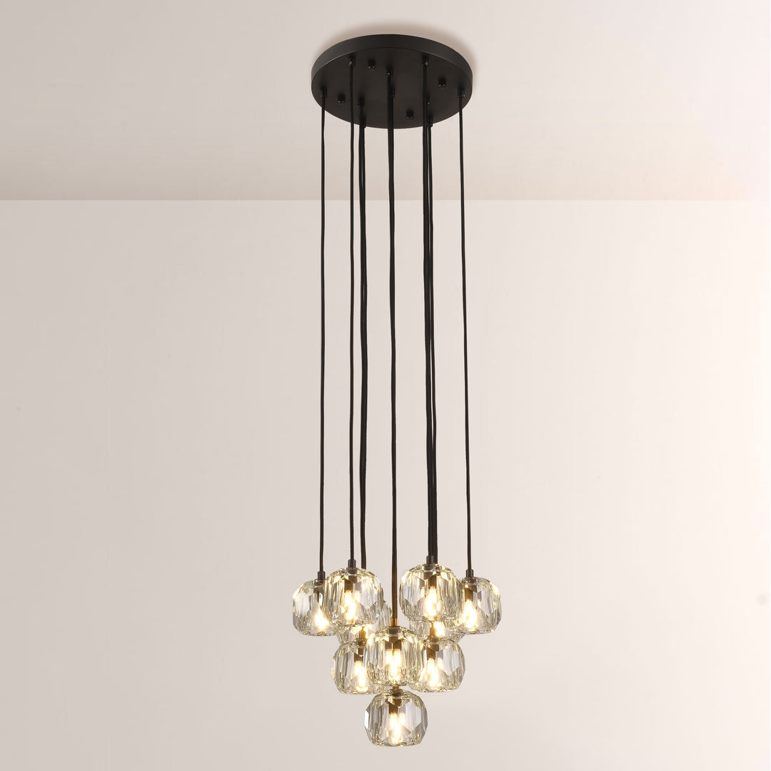 Balle Crystal Round Cluster Chandelier 14"