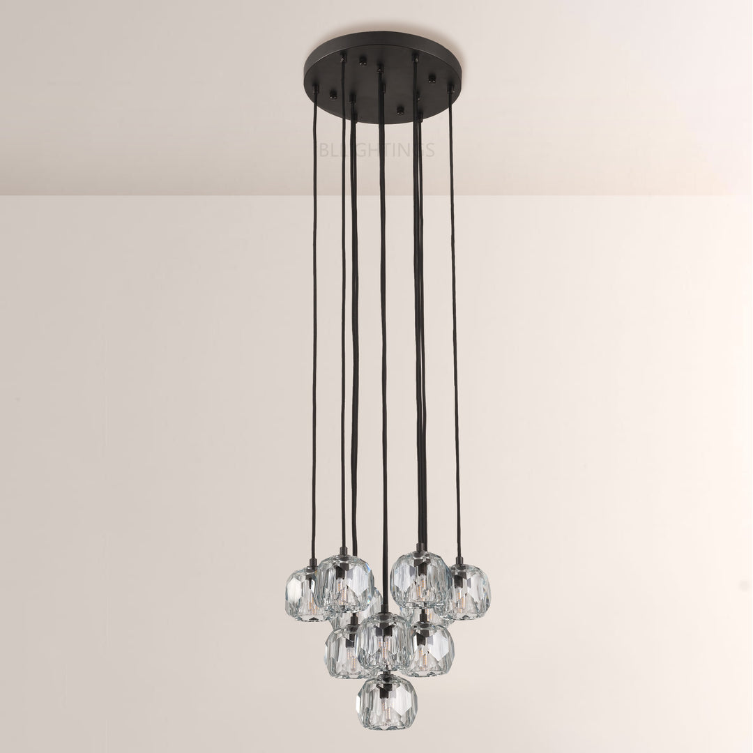 Balle Crystal Round Cluster Chandelier 14"