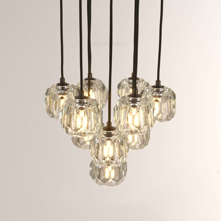 Balle Crystal Round Cluster Chandelier 14"