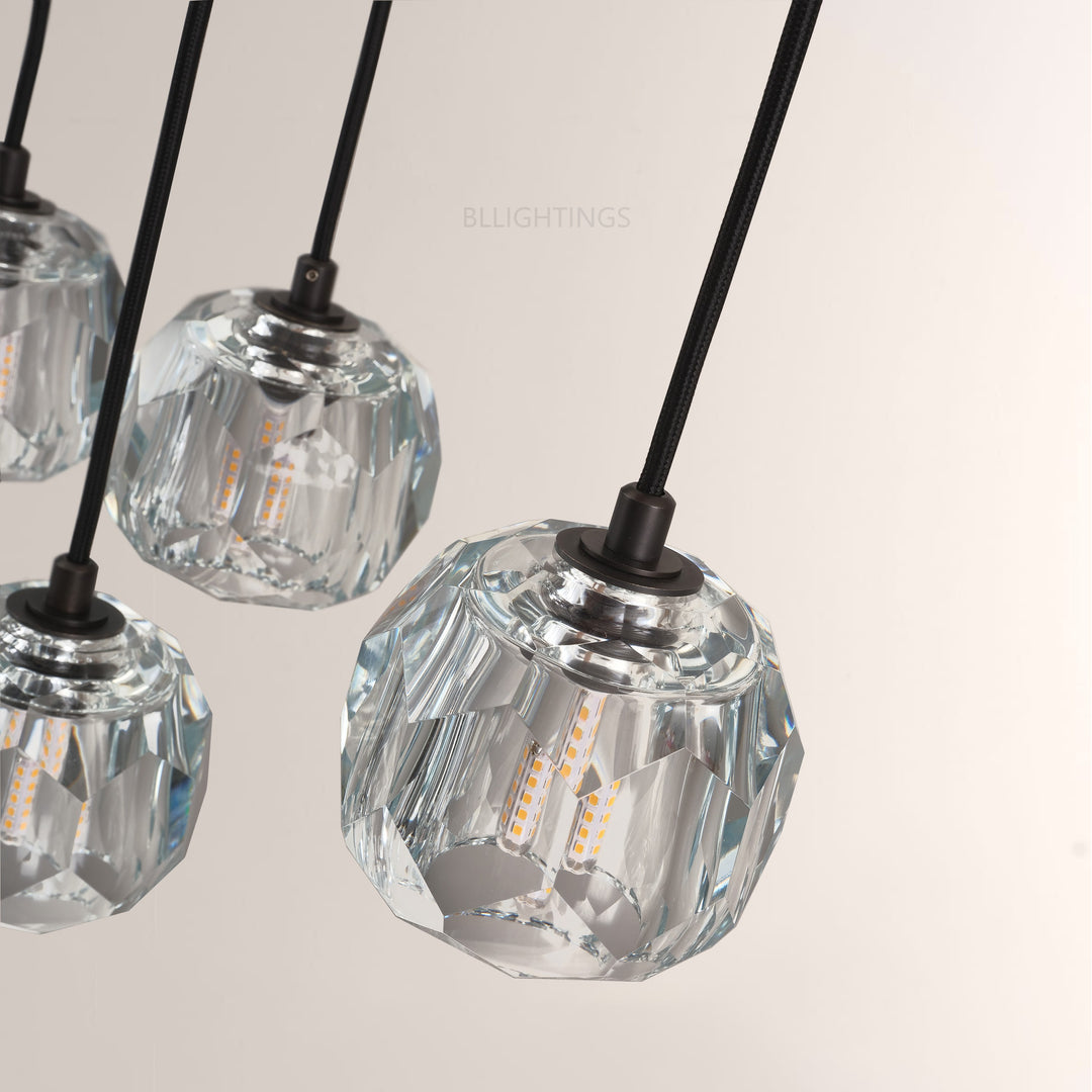 Balle Crystal Round Cluster Chandelier 14"