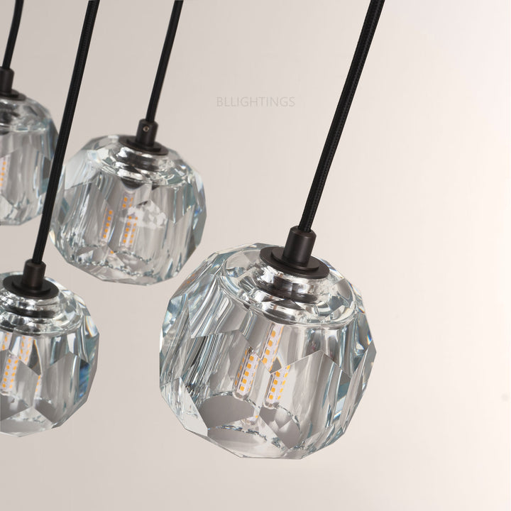 Balle Crystal Round Cluster Chandelier 14"