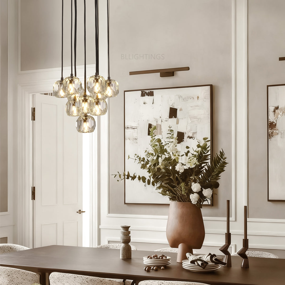 Balle Crystal Round Cluster Chandelier 14"